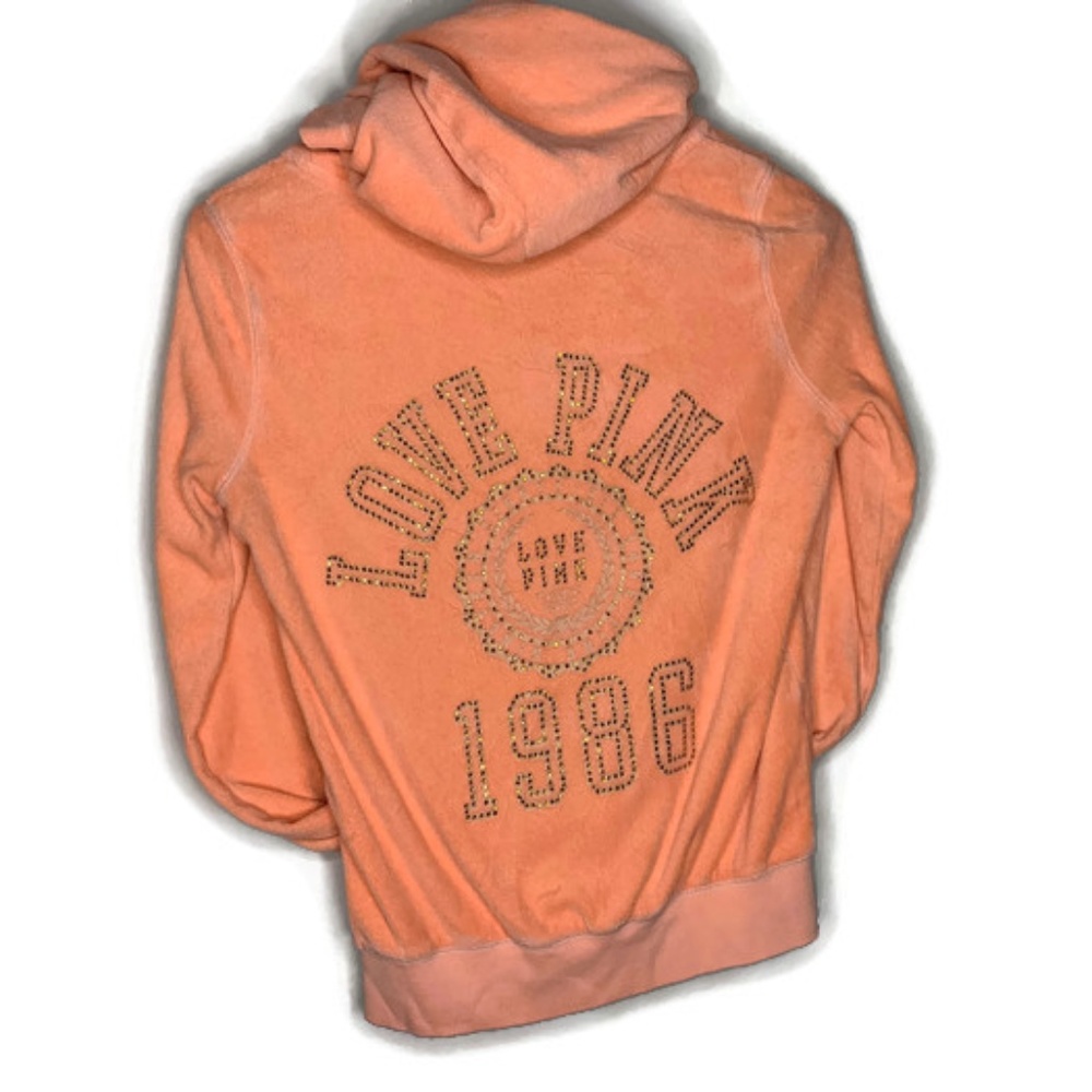 Victoria Secret Love Pink Velour Bling Dog Hoodie